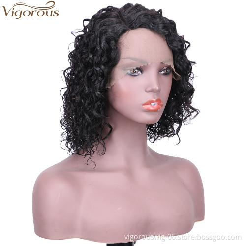 Vigorous Lace Frontal Human Hair Wig Pre Plucked Short Curly Brazilian Hair Wigs for Black Women 100% Real Hair
